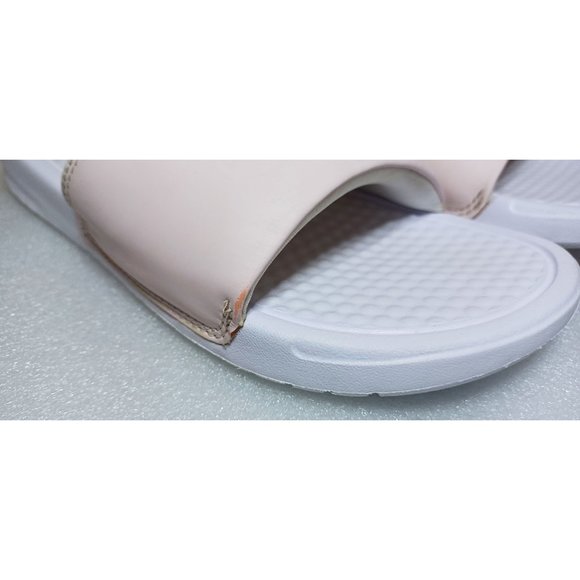 Women's Nike Light Pink & White Swoosh Benassi Soft Midsole Slides Sandals Sz 6 - Picture 11 of 12